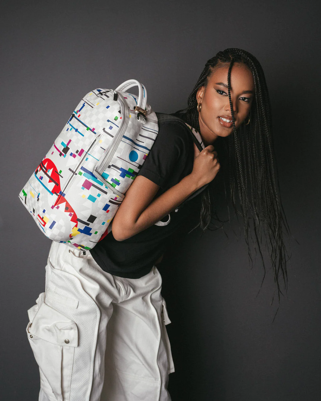 Sprayground Sharks In Paris Glitch Rider DLXV Backpack - Image 11